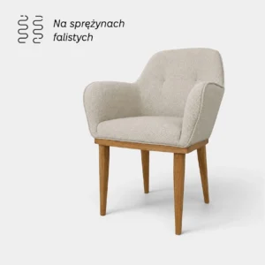 Krzesło Paris Wood Quadrado – sprężyny faliste | drewniana podstawa | pełna personalizacja